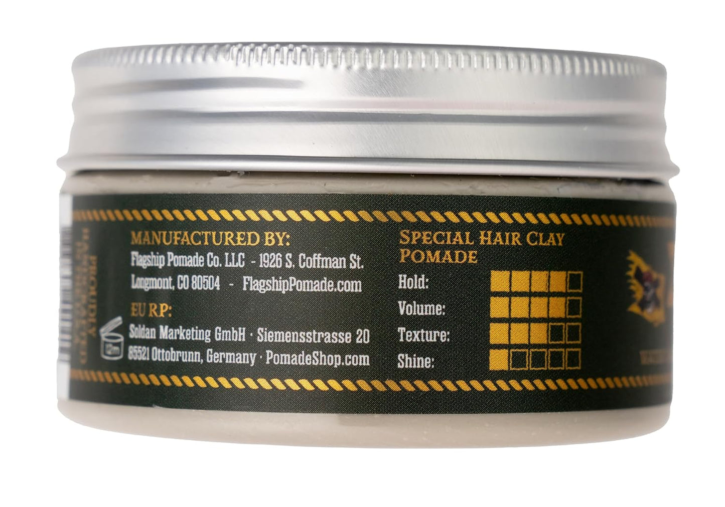 FLAGSHIP Handmade Hair Pomade for Men – Dead Sea Clay Formula with Strong Hold & Matte Finish – Low Shine, Barbary Incense Scent – 3.4 oz