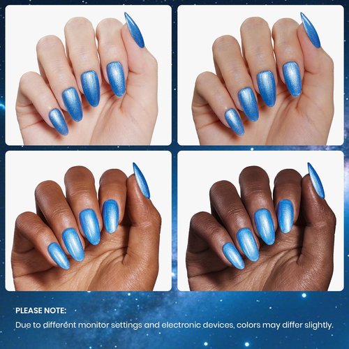 Beetles Pearl Gel Nail Polish - 15ml Blue Nail Polish Drawing Swirl Shell Thread Effect Dark Blue Gel Polish Soak Off UV & LED Cured Long-Lasting Manicure St Patrick Day Gift for women