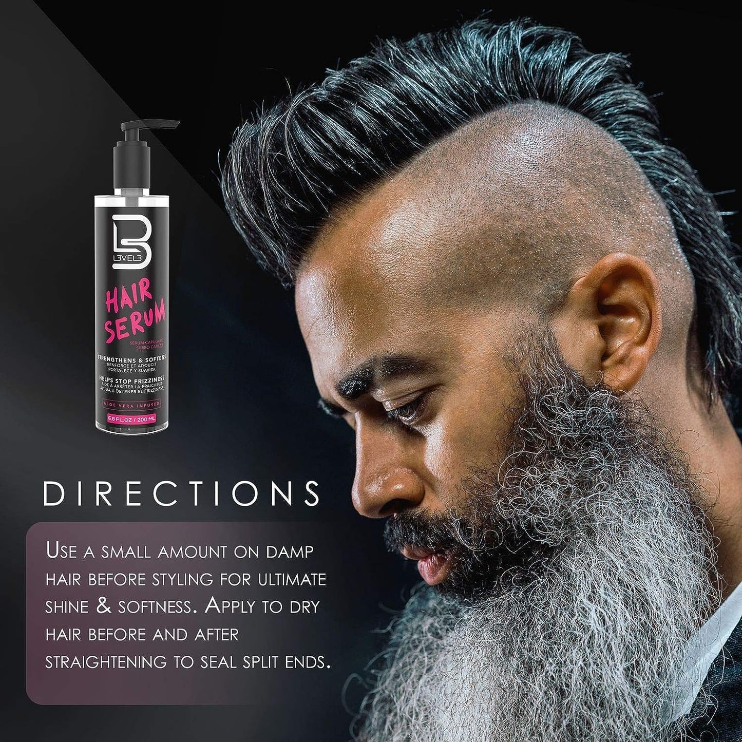 L3 Level 3 Hair Serum - Repairs your Damaged Hair - Softens and Smoothing - Level Three Hair Smoothing Serum