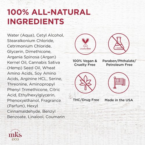 MKS Eco Kahm Smoothing Conditioner - Detangle & Moisturize Hair with Argan Oil | Vegan & Cruelty-Free