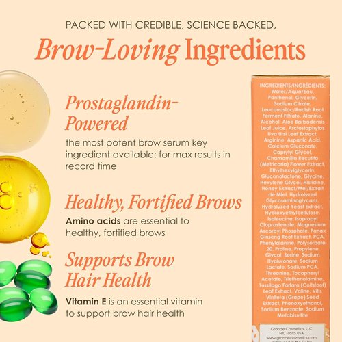 Grande Cosmetics GrandeBROW Brow Enhancing Serum - Fuller, Bolder Eyebrows with Vitamins & Peptides