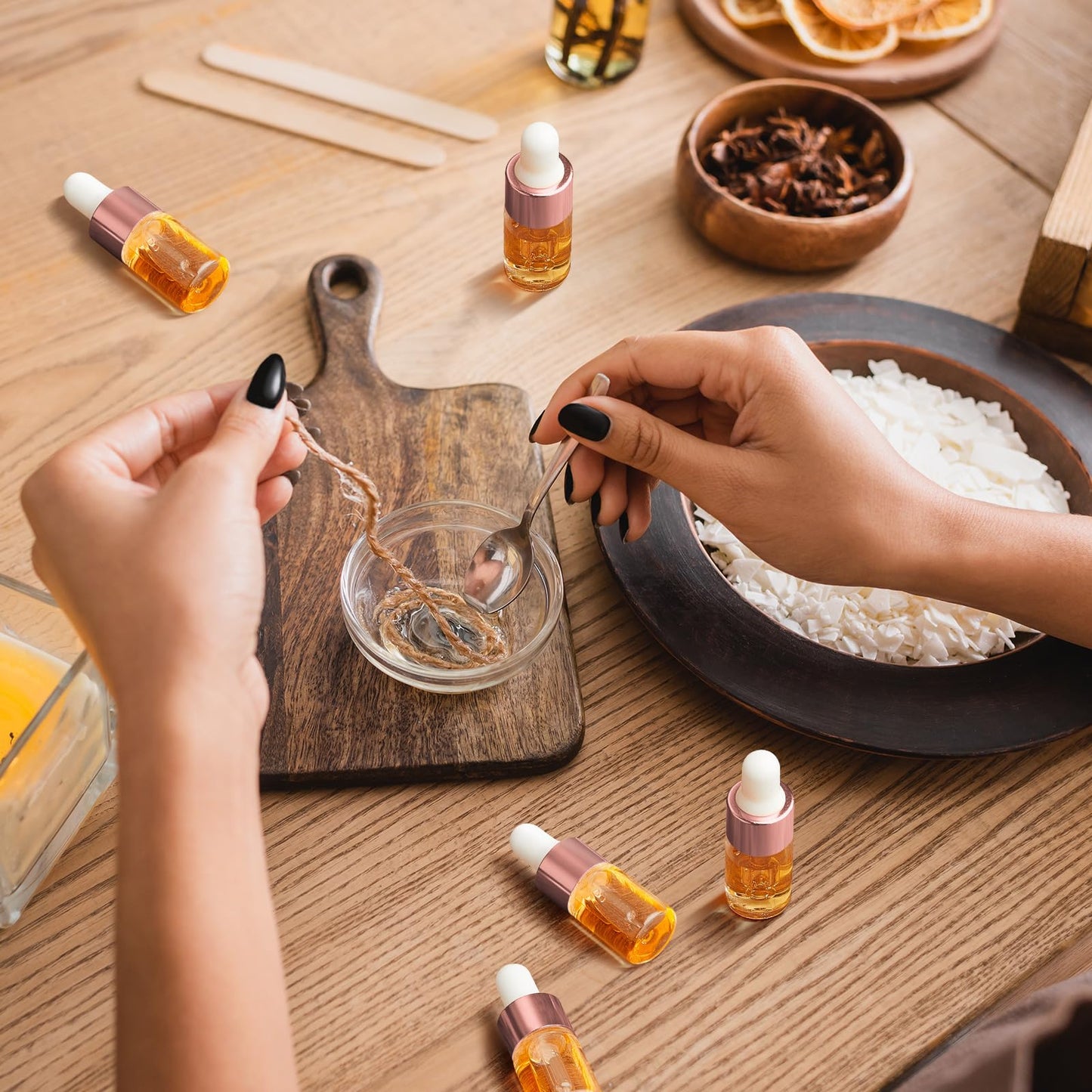 Didaey 100 Pcs Mini Glass Oil Dropper Bottle Bulk, 3 ml Rose Gold Clear Essential Small Empty Bottles Sample Containers Perfume Liquid Vials with Cap for Traveling