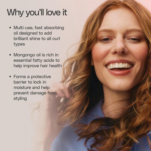 Ouidad Moisture Lock Mongongo Hair Oil - Multi-Use Leave-In Treatment for Curly Hair, 1.7 fl oz | Hydrates & Strengthens All Curl Types