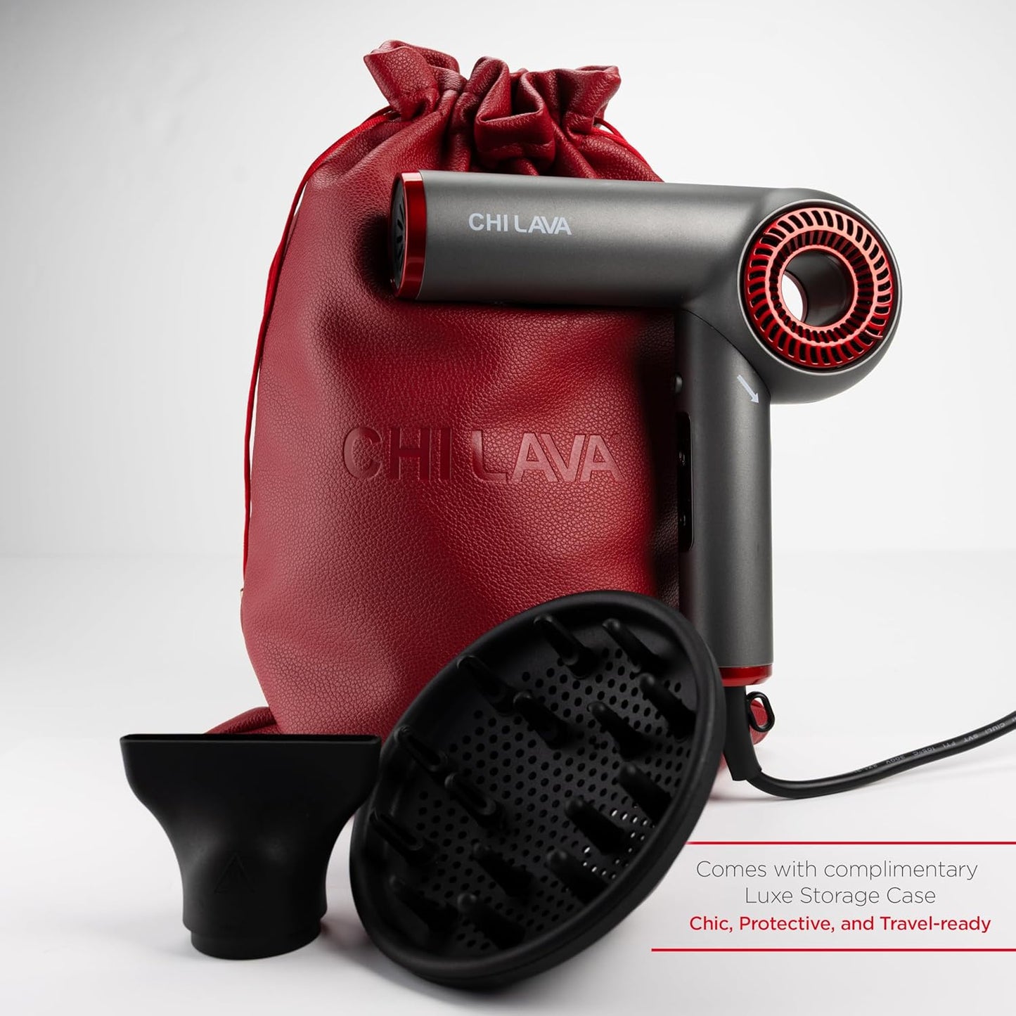 CHI Lava Hair Dryer - Brushless Motor for Faster, Quieter Drying | Foldable Design Reduces Frizz & Enhances Shine