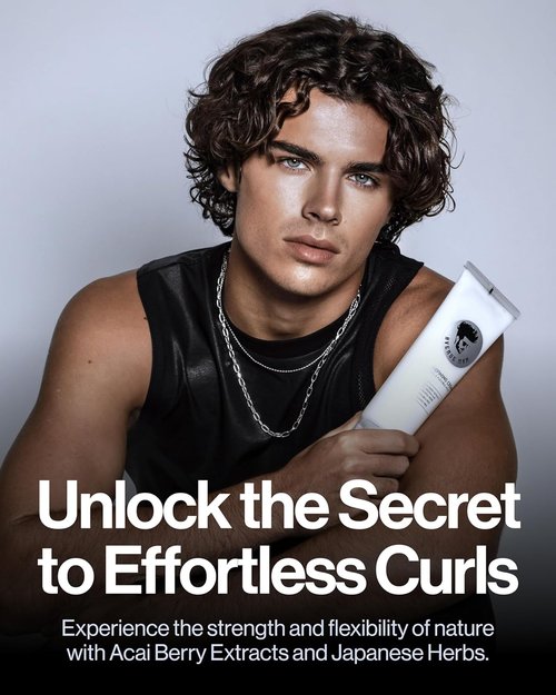 Avenue Man Curl Defining Cream - Natural & Flexible Hold with Herbal Extracts - Paraben & Sulfate Free