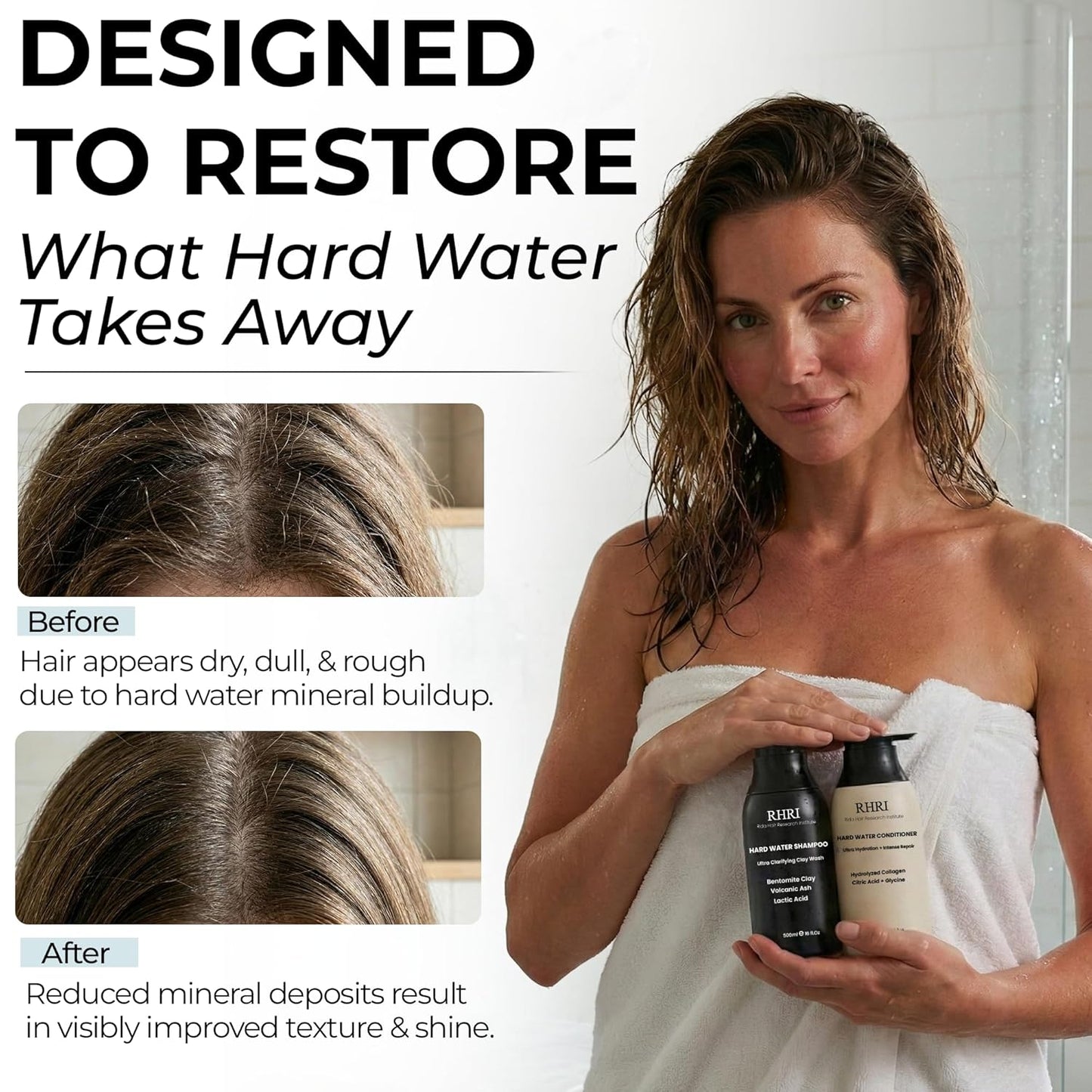 Skiennix Hard Water Shampoo & Conditioner Set - Hydrating Treatment for Shine & Manageability | 32 FL oz