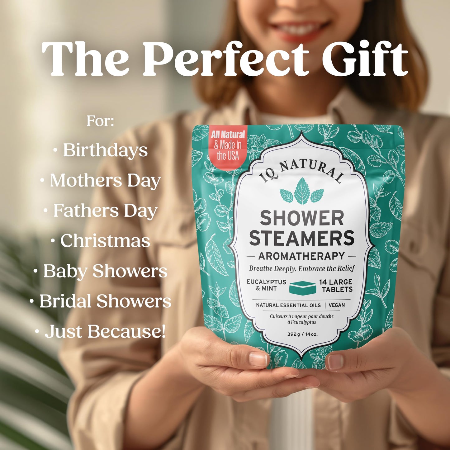 Eucalyptus Shower Steamers Aromatherapy for Women, Shower Bombs Aromatherapy for Women, Vapor Shower Tablets Aromatherapy, Menthol Shower Scent Steamers Cold and Flu, Organic Shower Steamer Gift Set