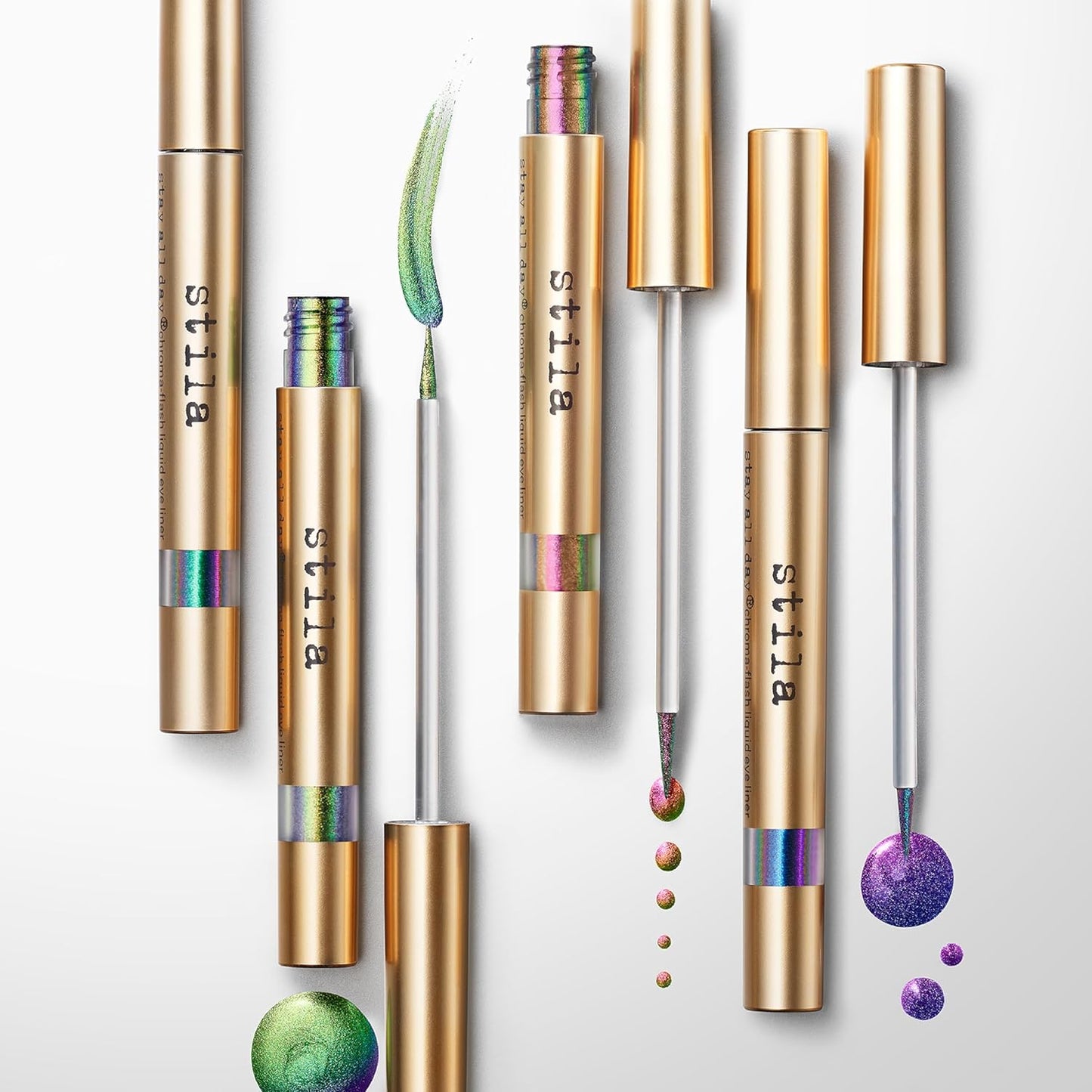 Stila Stay All Day® Chroma-Flash Liquid Eye Liner - Long-Wear Metallic Liner with Chrome Finish | Smudge-Proof & Fade-Resistant | Precision Brush Tip for Bold Color