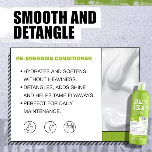 Bed Head by TIGI Re-Energize Daily Shampoo & Conditioner - 25.36 Fl Oz | 2 Count Set