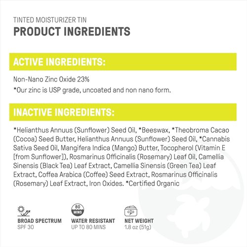 Raw Element Ultra-Moisturizing Tinted Face Cream - SPF 30 Mineral Sunscreen | Non-Toxic, Reef Friendly, Bronze, 1.8 oz