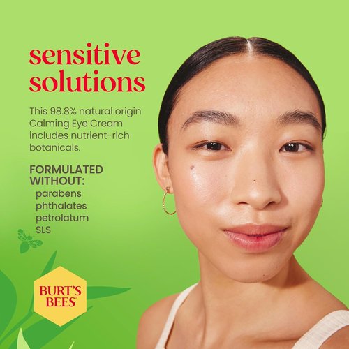 Burt's Bees Calming Eye Cream - Moisturizes With Aloe & Rice Milk | 98.7% Natural, 0.5 oz (Pack of 2)