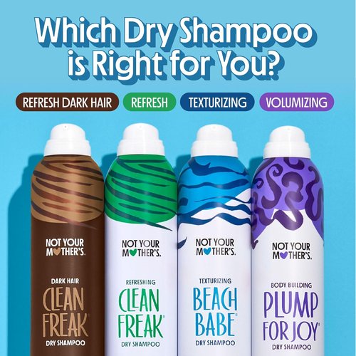 Not Your Mother's Clean Freak Dark Hair Dry Shampoo - Brunette-Tinted Instant Oil Absorption | 2 Pack, 7 oz Each
