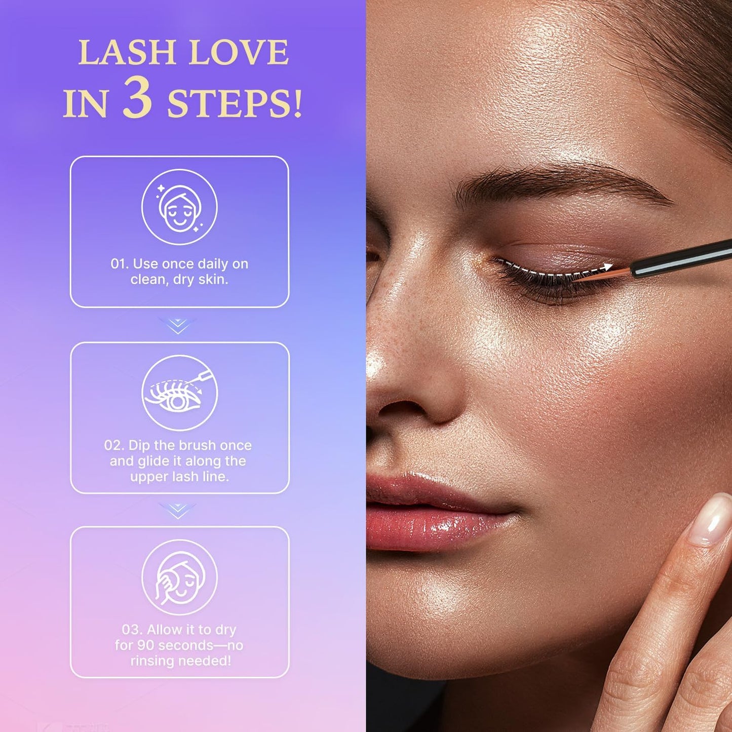 VieBeauti Lash Serum - Advanced Eyelash Growth Formula for Longer, Fuller Lashes | Vegan & Cruelty-Free, 3mL