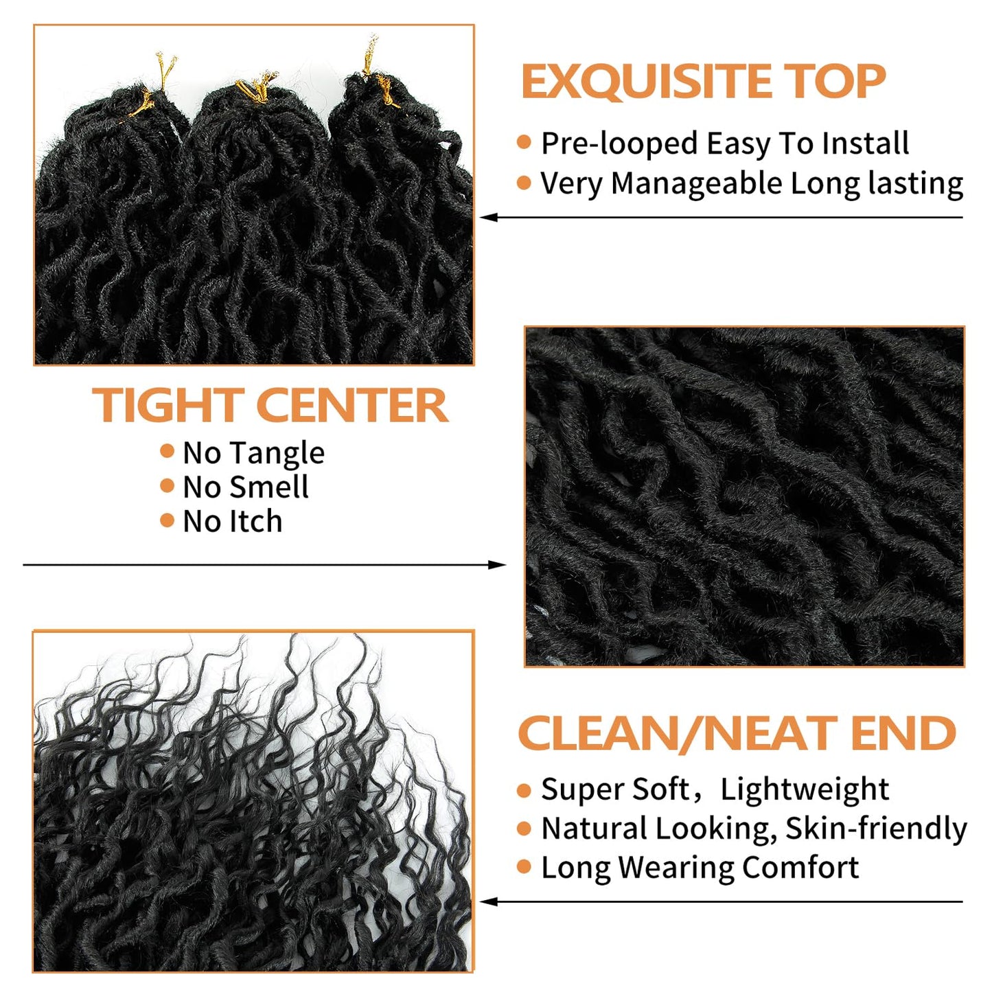 Faux Locs Crochet Braid Hair Bohemian Locs 24 Inches Synthetic Dreads Ombre Braiding Hair Afro Dreadlock 1B