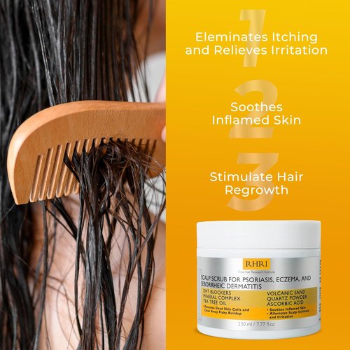 Regine Switzerland Anti-Fungal Pre-Shampoo Scalp Scrub - Soothes Psoriasis & Eczema | DHT Blockers & Tea Tree Oil
