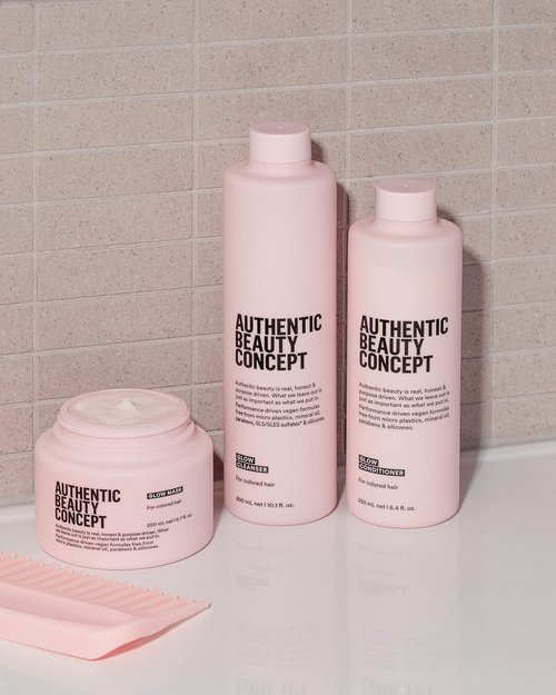 Authentic Beauty Concept Glow Mask - Enhances Softness & Shine for Color Treated Hair | Vegan & Cruelty-Free