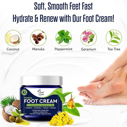 FOOT CURE Tea Tree Oil Foot Cream - Moisturizing Relief for Dry, Cracked Feet | Heel & Callus Treatment, 2 oz
