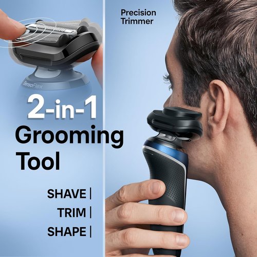 Braun Electric Shaver - Series 6 6120s for Men | Wet & Dry Shaving, Turbo & Gentle Modes, Blue