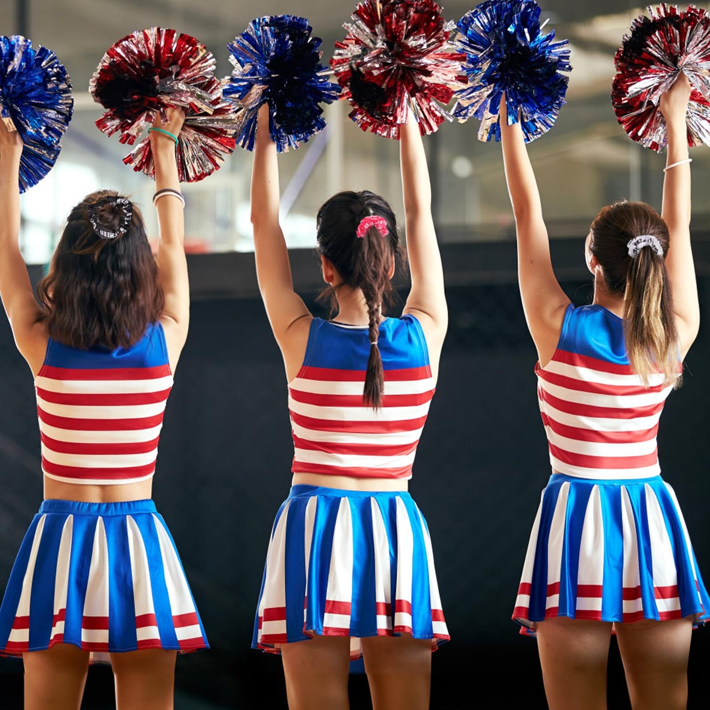 146 Pcs Cheerleader Gifts 24 Cheer Scrunchie 24 Cheer Bracelets 24 Cheer Keychain 24 Zipper Portable Cheer Makeup Bag 50 Waterproof Cheer Stickers for Cheer Team Party Favors Cheerleading Accessories