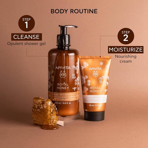 Apivita Shower Gel - Nourishing Essential Oils for Soft Skin | 16.9 Fl Oz