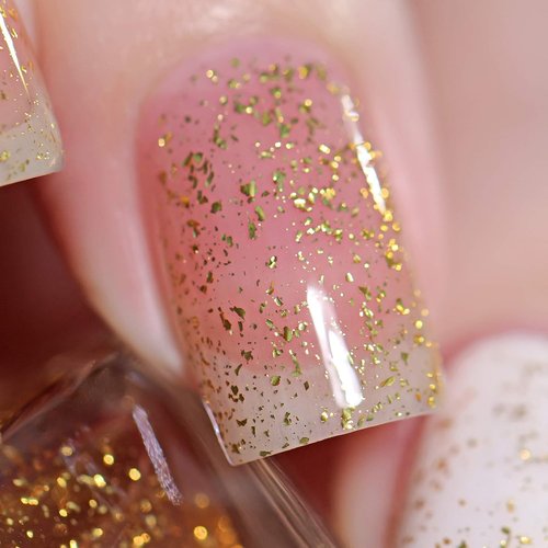 ILNP Karma - Gold Flake Top Coat Nail Polish for Stunning, Shimmering Nails | 15ml