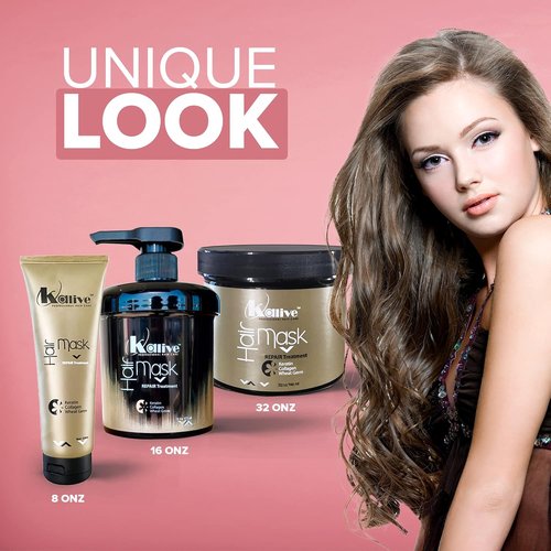 KALIVE Hair Mask - 16 Oz Deep Moisturizing Repair Treatment for Dry, Damaged Hair