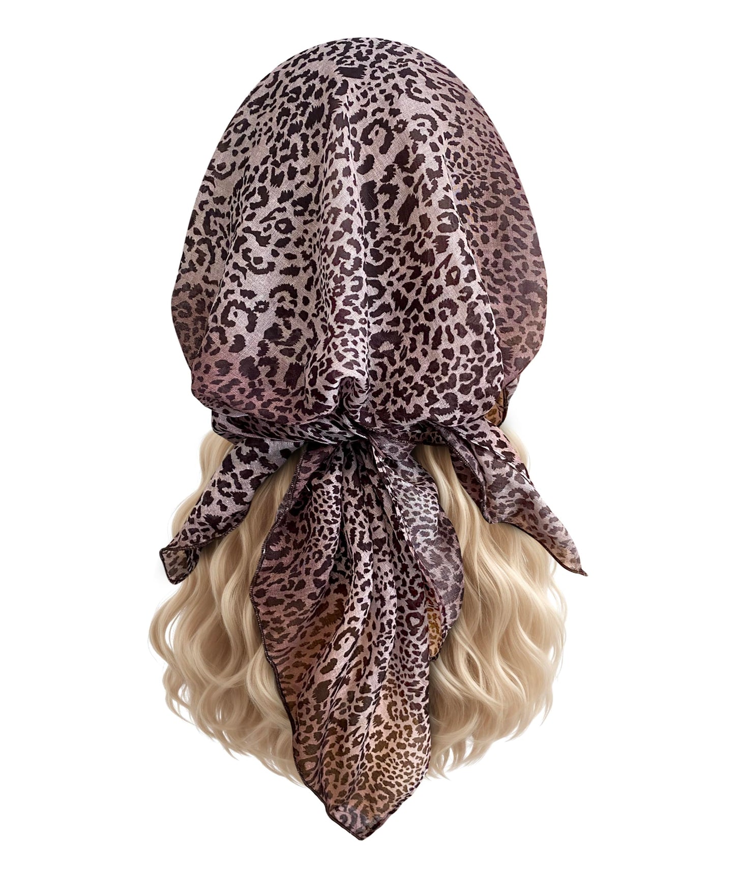 ShariRose Non Slip Headscarves for Women Cheetah Animal Print Pre-tied Bandana Soft Cotton Head Wear Headcover Chemo Tichel Friendly (Brown)