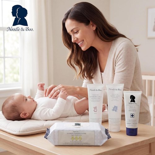 Noodle & Boo Fragrance-Free Baby Skincare Bundle - 4 Essential Products for Sensitive Skin