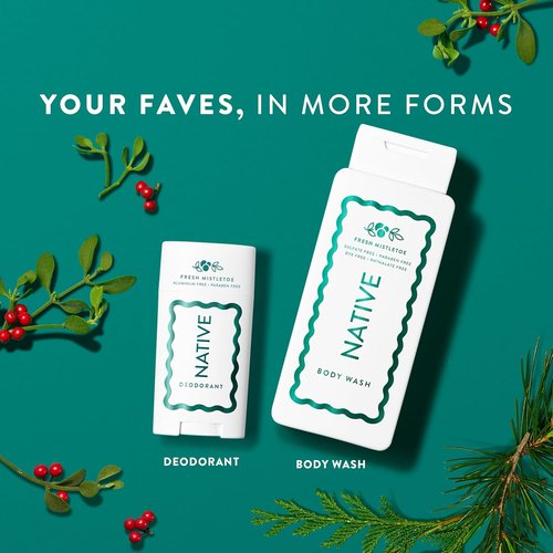Native Deodorant - Holiday Edition Fresh Mistletoe Scent | 72-Hour Odor Control, Aluminum-Free, Naturally Derived Ingredients