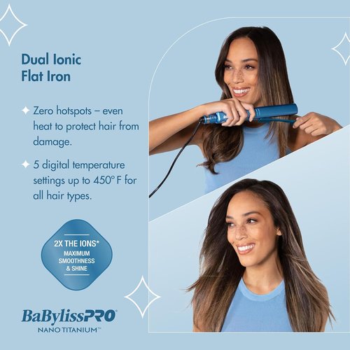 Nano Titanium Specialty Ionic Hair Straightener, Professional Flat Iron For All Hair Types
