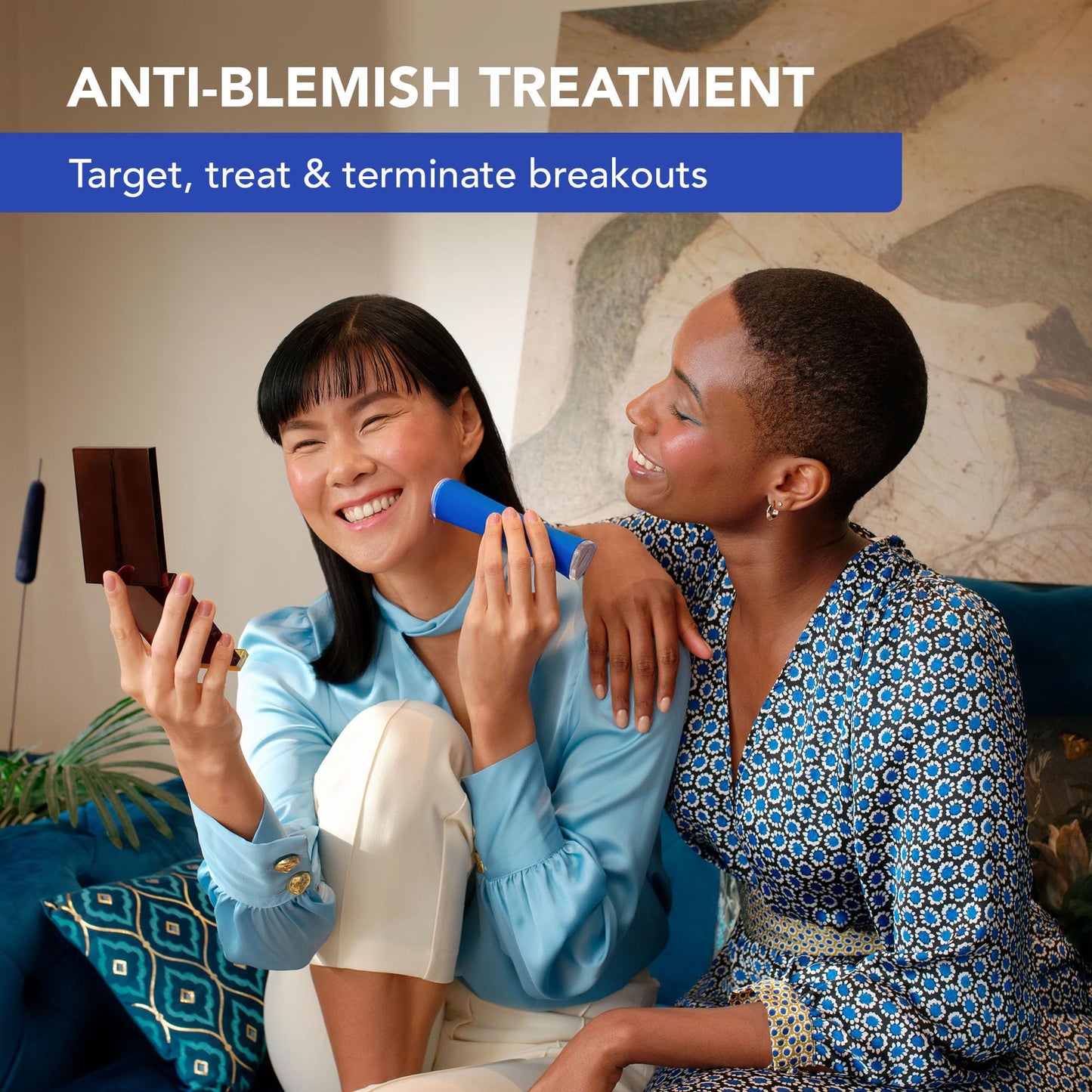 Foreo ESPADA 2 LED Light Device - Blemish Treatment Skincare Device - Medical-grade Silicone - Scar Treatment for Face - Pimple & Blemish Removal - FDA cleared - Cobalt Blue