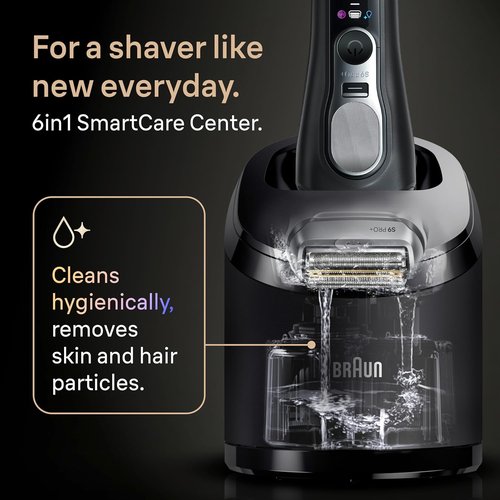 Braun Series 9 PRO+ Electric Shaver - Pro SensoAdapt Technology | 6-in-1 SmartCare Center, Black