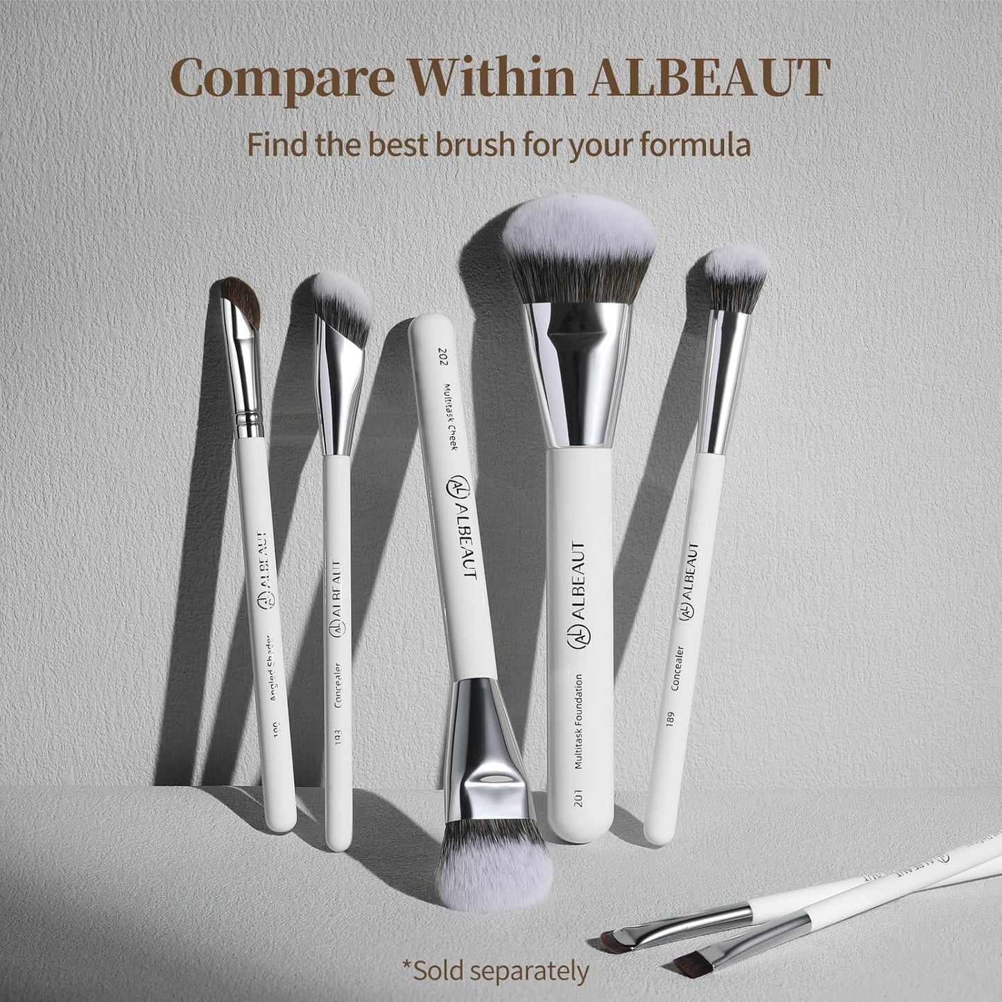 Albeaut Concealer Brush - Angled Precision Makeup Tool for Flawless Under Eye Blending