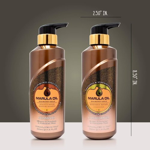 **Skiennix Marula Oil Shampoo & Conditioner Set - Color Safe, Ultra Moisturizing, Sulfate Free | 16 oz Pump Bottles**