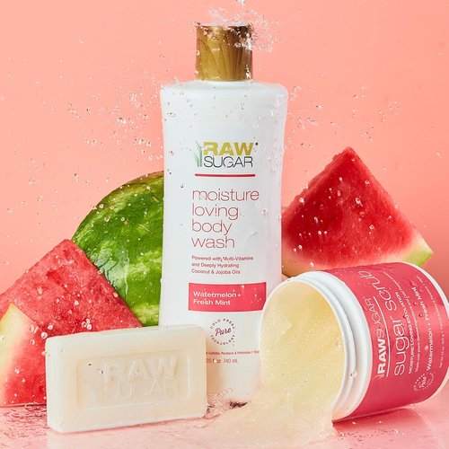RAW SUGAR Body Wash Variety Trio - Vegan Bath & Shower Gel Set | 25 Fl Oz, No Sulfates or Parabens