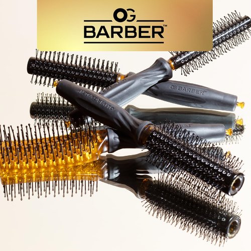 Olivia Garden OG Barber Brushes - Ergonomic Non-Slip Handle with Ionic Technology | Lightweight & Comfortable for Quick Short Hair Styling