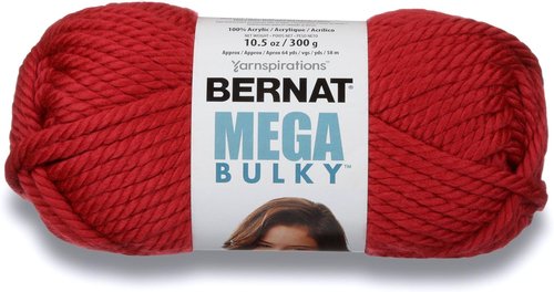 Bernat Mega Bulky Yarn - Soft Claret Color, 10.5 oz | Perfect for Cozy Projects