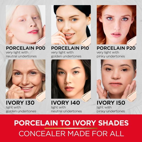 Mirabella Invincible Under Eye Concealer - Full Coverage Hydrating Formula for Dark Circles | Porcelain P00