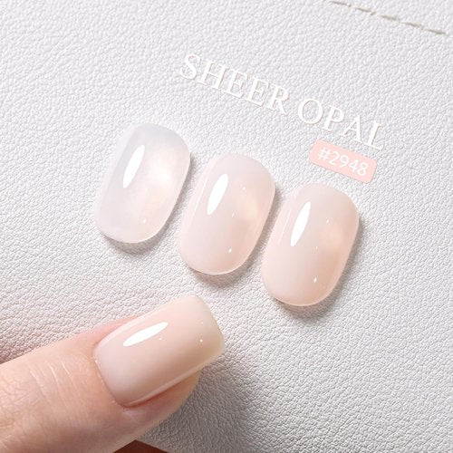 GAOY Nude Jelly Gel Nail Polish, 16ml Sheer Translucent Netural Soak Off Gel Polish, UV Light Cure for Nail Art DIY at Home, 2948 Sheer Opal