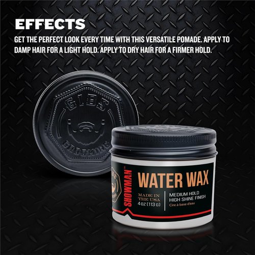 GIBS Water Wax - Medium Hold Hair Styling Product | Healthy High Shine, Water-Based, 4oz