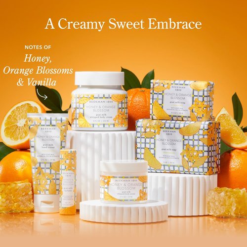 Beekman 1802 Goat Milk Soap - Moisturizing Hand & Body Bar with Shea Butter & Botanical Oils | 9 oz Honey & Orange Blossom