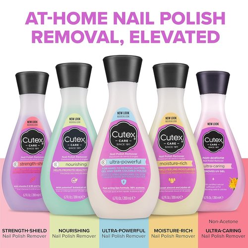 Cutex Nail Polish Remover - Nourishing Formula with Vitamins E & Apricot Oil | 6.76 Fl Oz (Pack of 2)