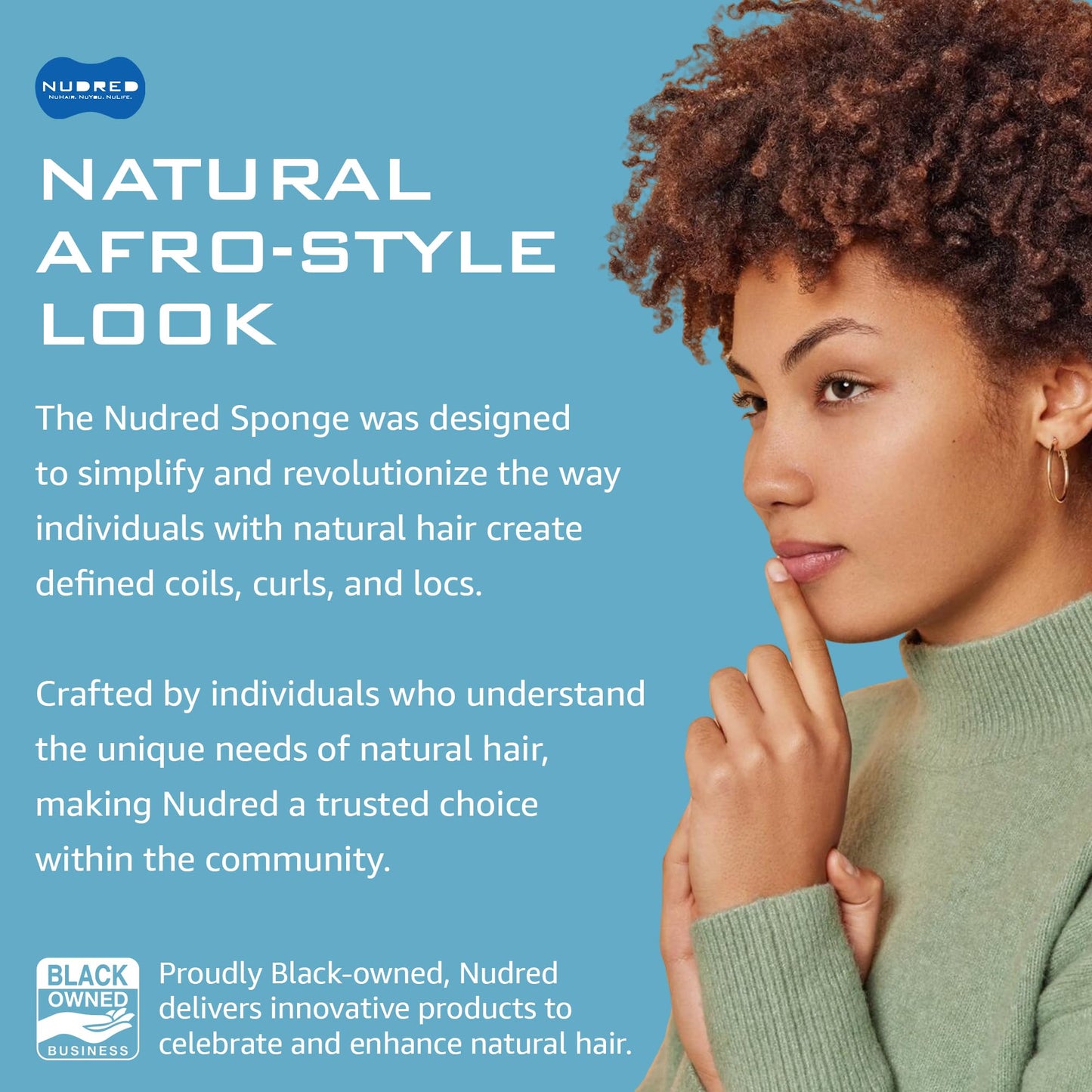 NuDred Hair Brush for Black Men and Women, Twisting Sponge for Curling Afro Style Dreads, Coils & Twists, Barber Curling Care Tool (Silver, Small Holes)