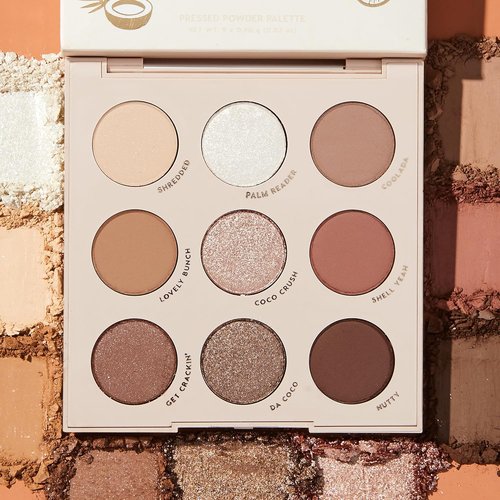 ColourPop Going Coconuts Eyeshadow Palette - High-Pigment Cool-Toned Neutrals with Silky Finishes (0.3 oz)