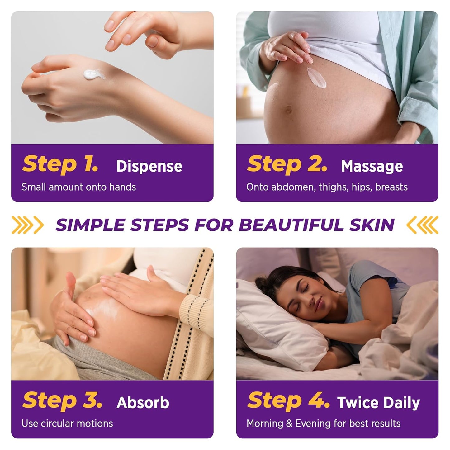 Skiennix Stretch Mark Cream - Nourishing Maternity Formula for Prevention & Elasticity | 4 oz (120g) - 2 Pack