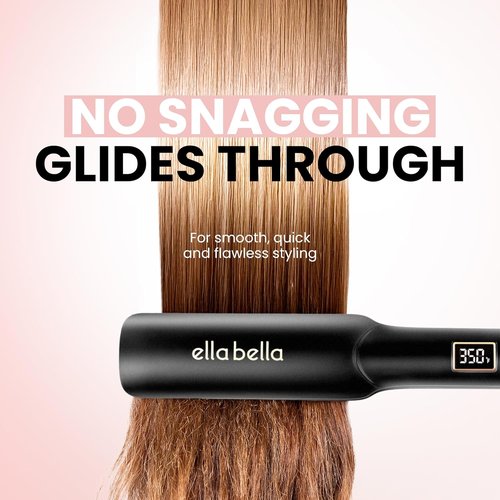 ELLA BELLA® Ceramic Flat Iron Hair Straightener - Professional Digital Display for Precise Temperature Control