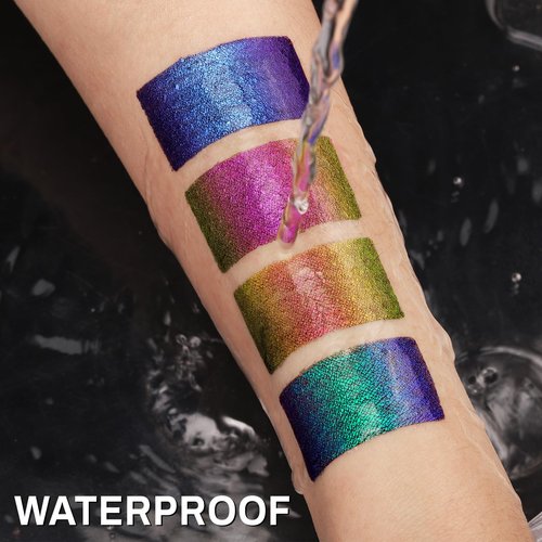 UCANBE Chameleon Liquid Eyeliner - Purple Yellow, Multi-Chrome Metallic Shift Eyeliner, Waterproof Glitter Eyeliner with Soft Fine Tip for Multi-Dimensional Eye Looks