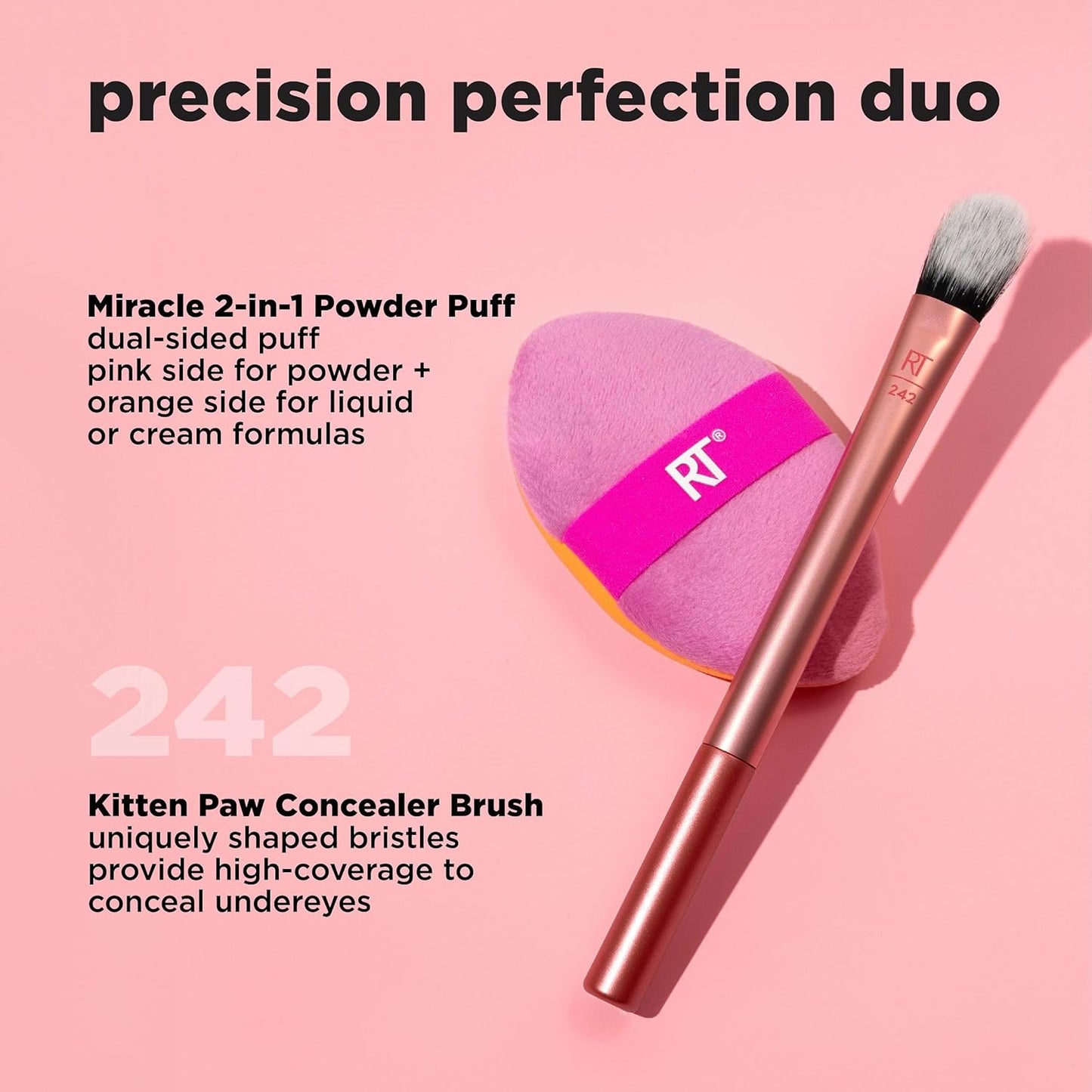 Real Techniques Expert Concealer Brush, Conceal Under Eyes & Cover Blemishes, Makeup Brush For Blending Liquid & Cream Concealer, Brighten Dark Circles, Cruelty-Free, Soft Bristles, 1 Count