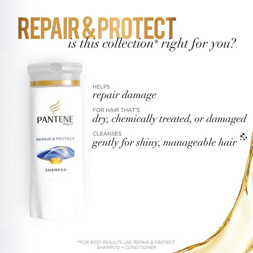 Pantene Pro-V Repair & Protect Shampoo - 25.4 Fl Oz | Nourishing Formula for Healthy Hair