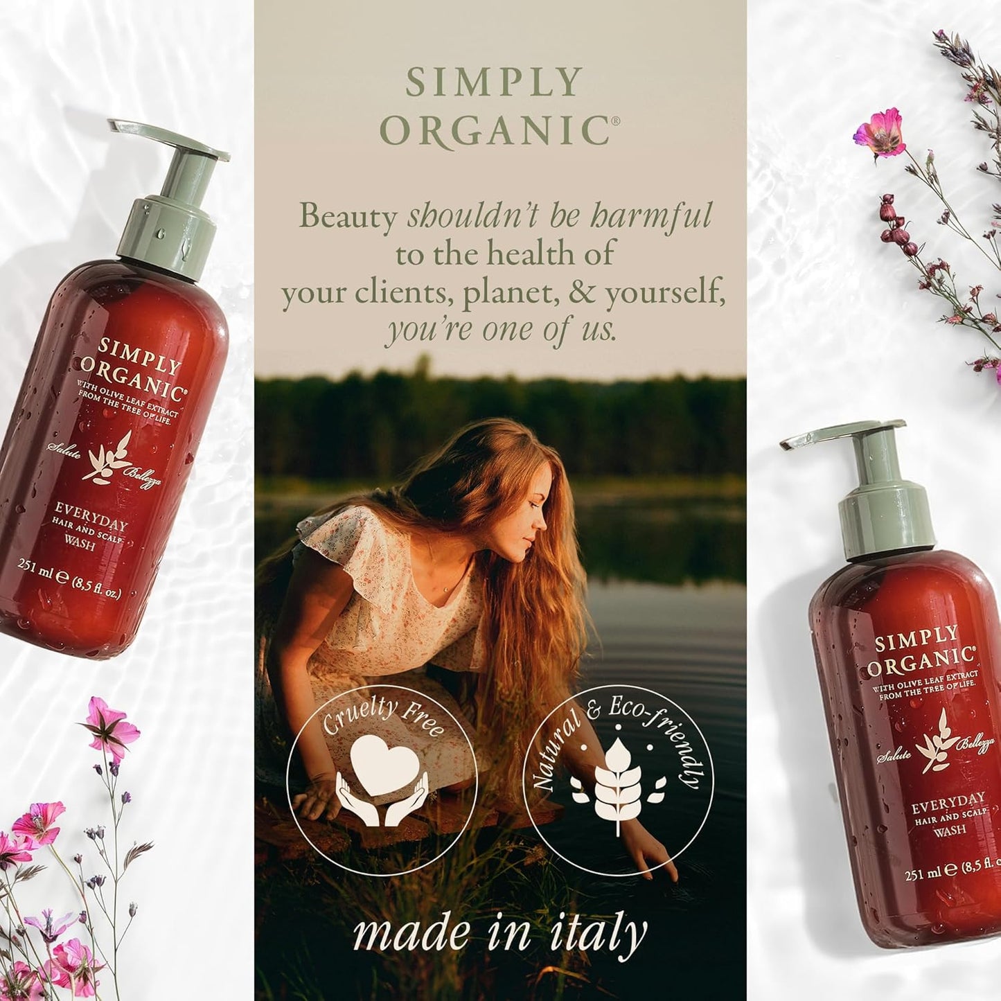 Skiennix Hair & Scalp Wash Shampoo - All-Natural, Cruelty-Free Formula with Organic Sage & Lime | 251ml/8.5oz